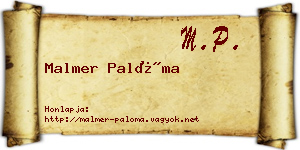 Malmer Palóma névjegykártya